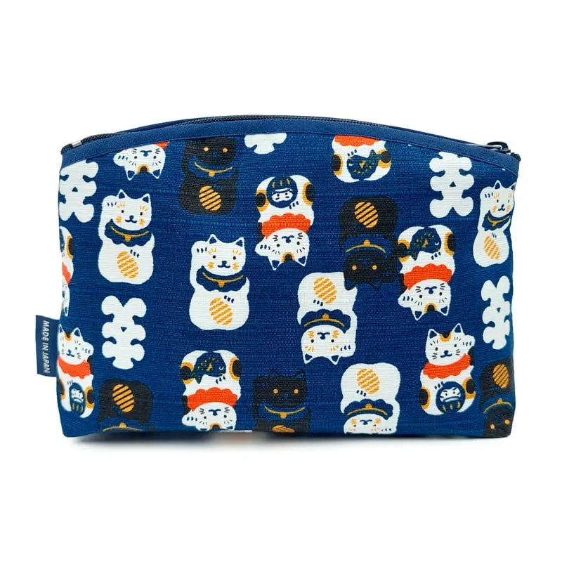 Maneki Neko japanilainen kytkin laukku sininen