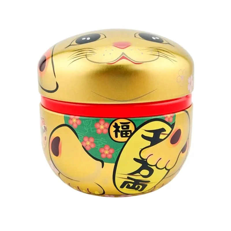 Maneki Neko kultainen metallinen teepakkaus
