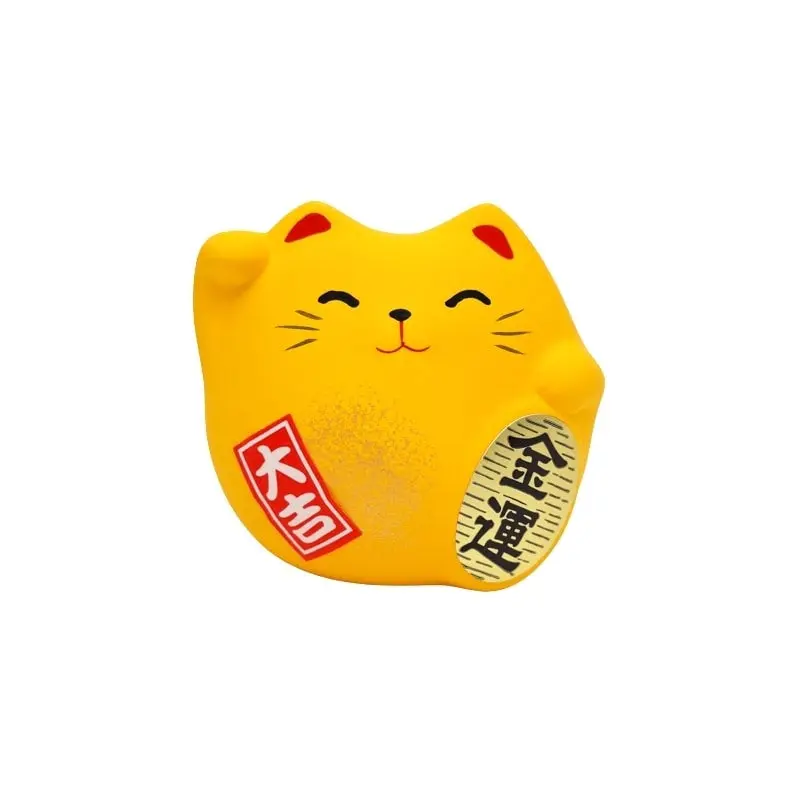 Maneki Neko pyöreä keltainen