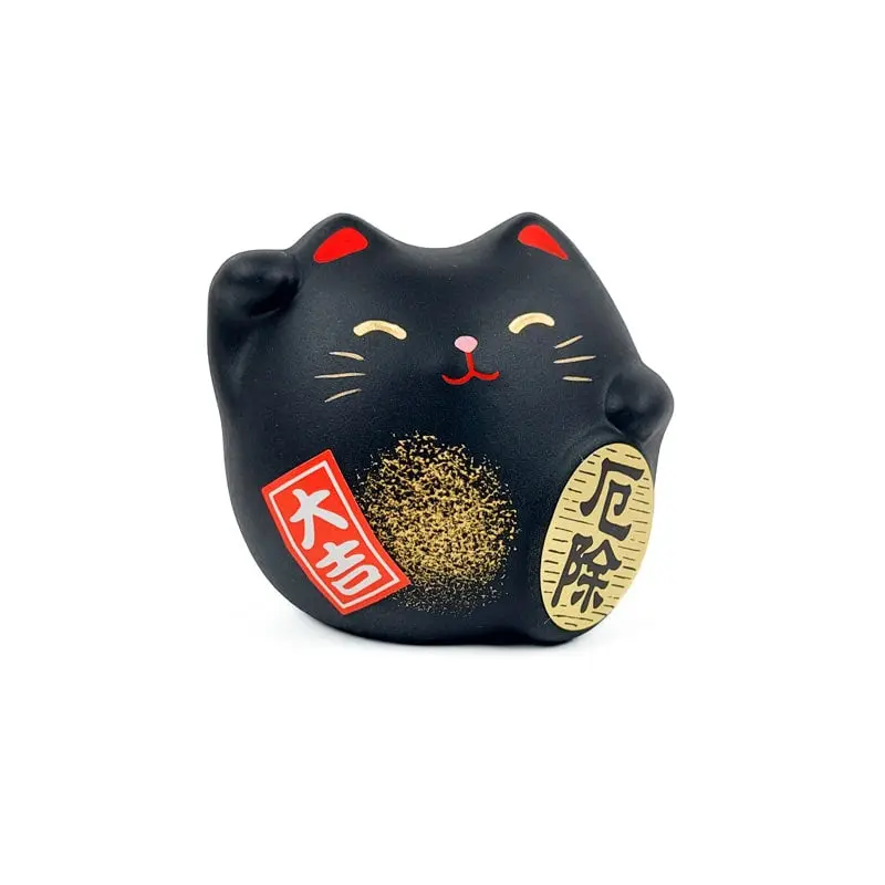 Maneki Neko pyöreä musta