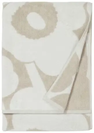 Marimekko Unikko -kylpypyyhe 70 × 150 cm, beige, valkoinen