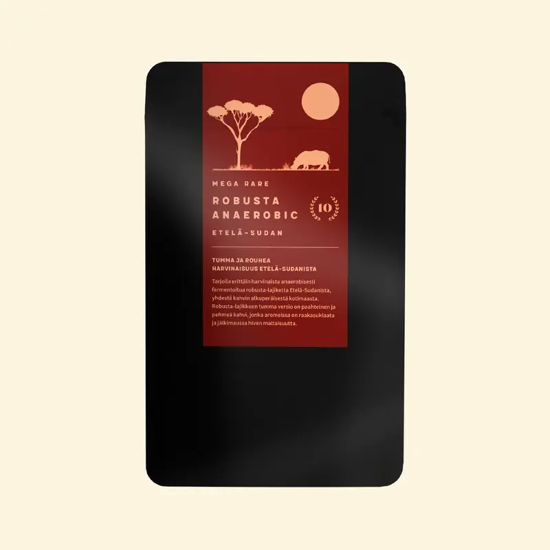 Mega Rare Etelä-Sudan Robusta – Tummapaahtoinen kahvi
