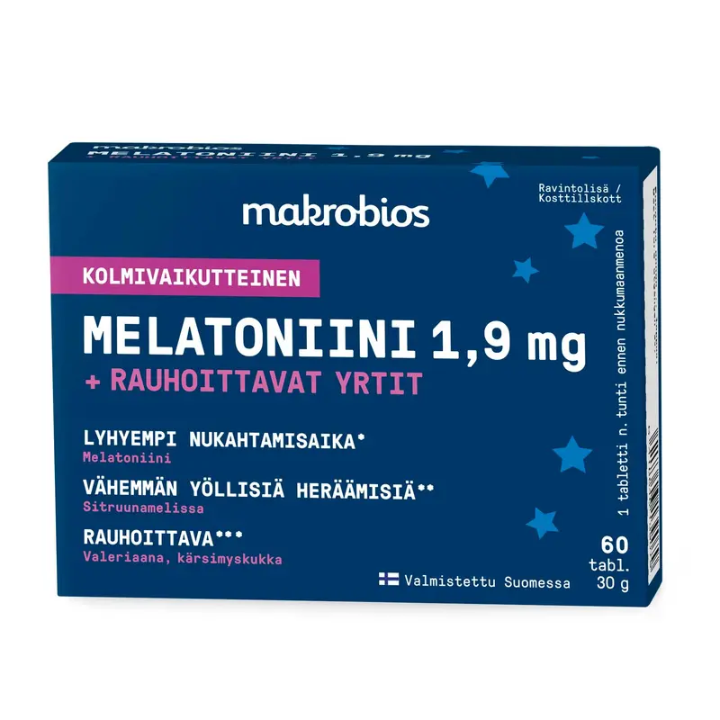Melatoniini 1,9 mg + yrtit, 60 tabl.