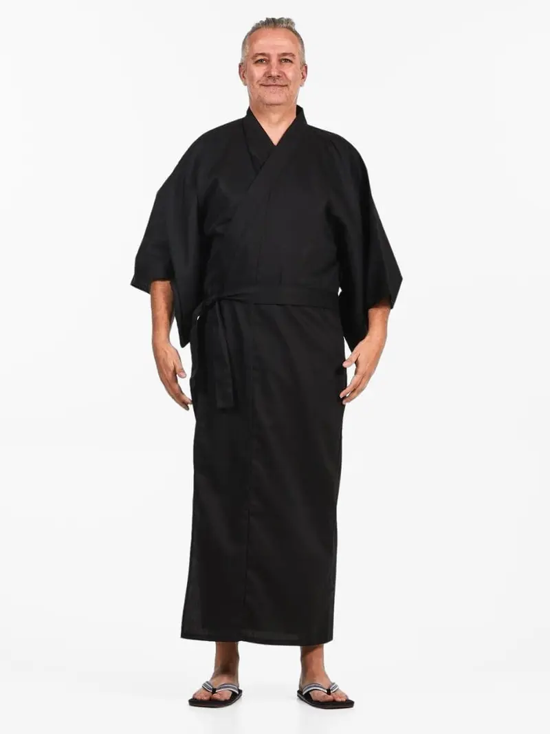 Miesten japanilainen Kimono Musta
