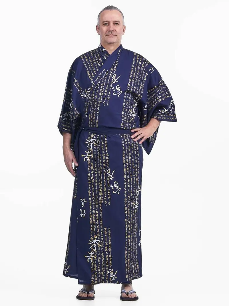 Miesten Kanji Yukata Kimono