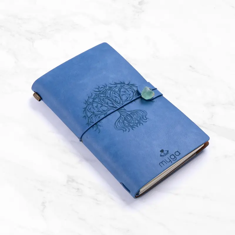 Muistikirja Tree of Life Blue with Fluorite