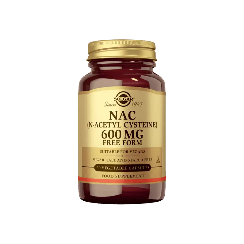 NAC 600 mg – N-Asetyyli L-Kysteiini 60 vegekaps, Solgar