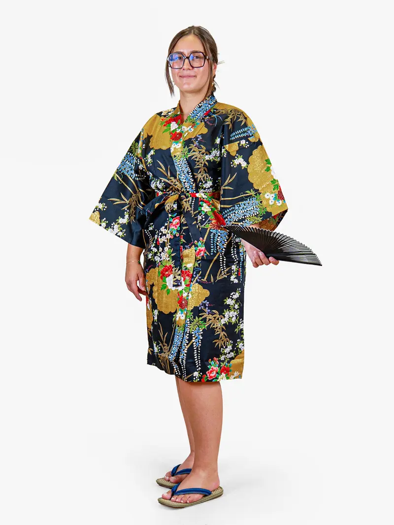 Naisten Happi-kimono – Kultainen Botan