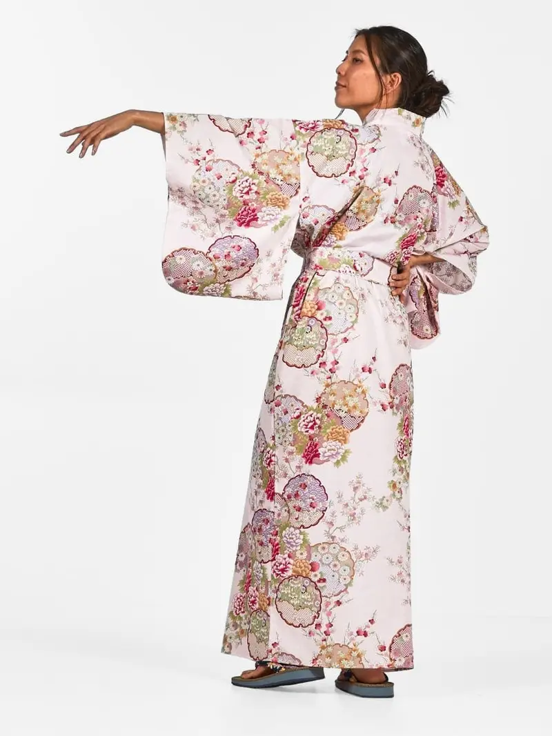 Naisten japanilainen Kimono Maru Mon
