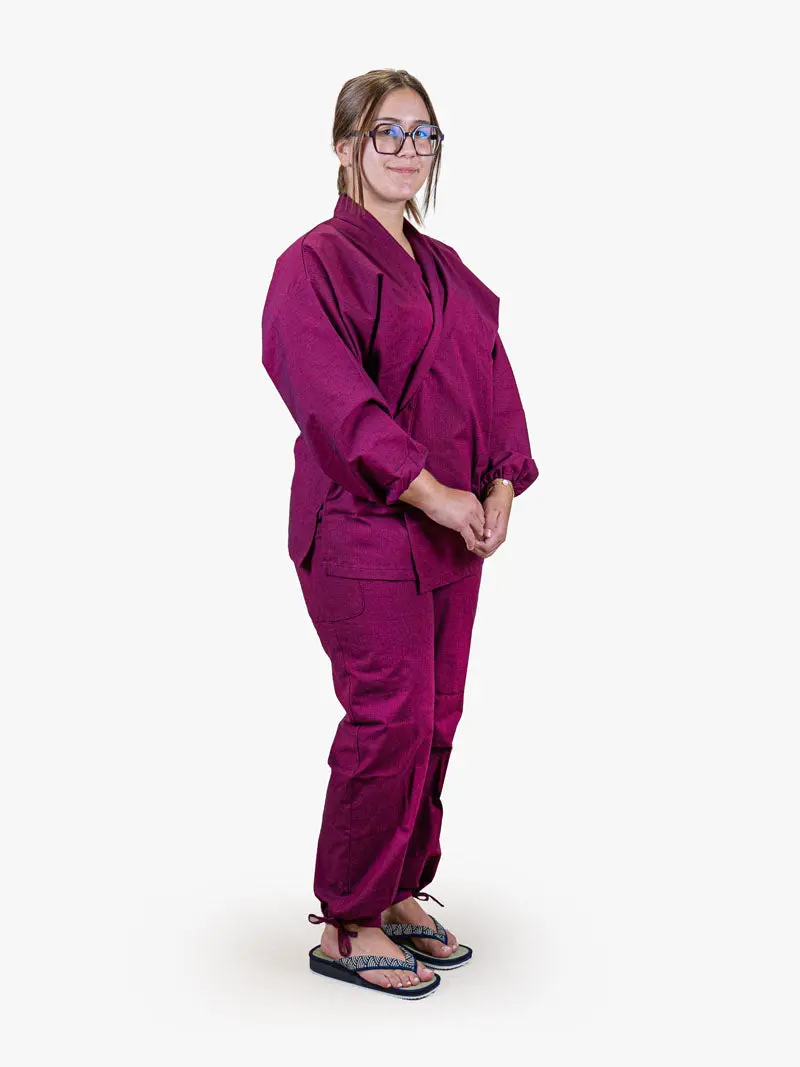 Naisten Japanilainen Samue-pyjama – Fuksia