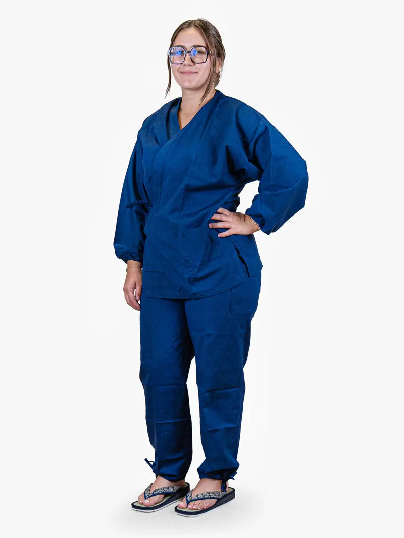 Naisten Japanilainen Samue-pyjama – Laivastonsininen
