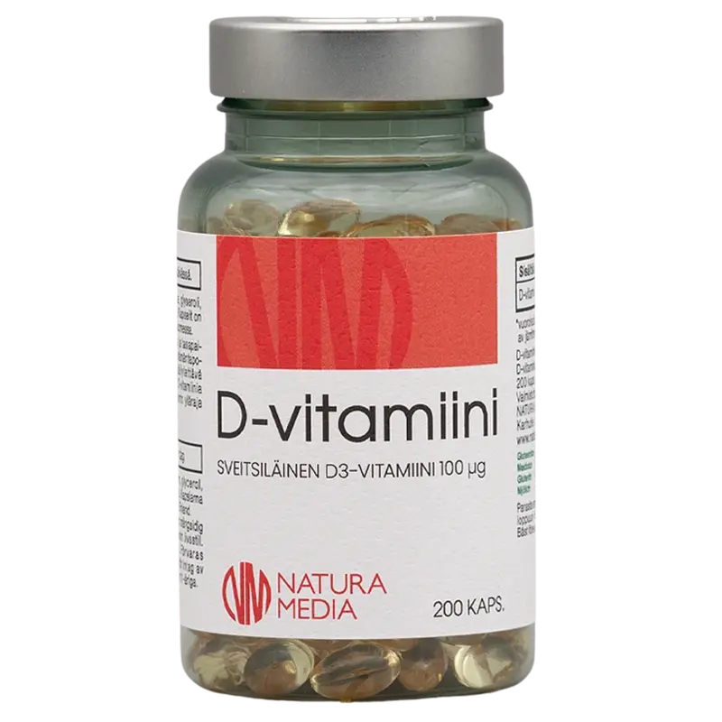 Natura Media D3-vitamiini 100 µg 200 kaps.