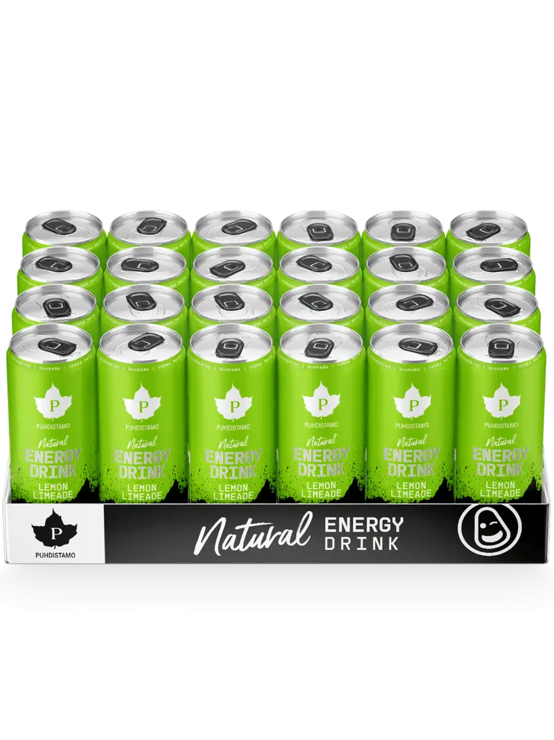 Natural Energy Drink Lemon Limeade Strong - 330 ml 24-pack