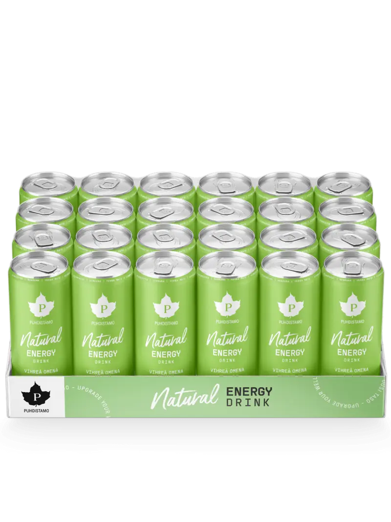 Natural Energy Drink Vihreä omena - 330 ml 24-pack