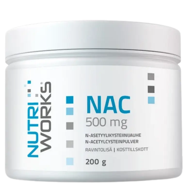 Nutri Works NAC 500 mg - N-Asetyylikysteiinijauhe 200 g