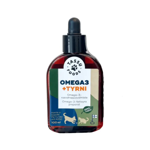 Omega-3 + tyrni 100 ml koirille ja kissoille, Tassu Foods