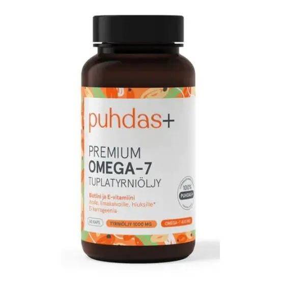Omega-7 Premium 120 kaps, Tuplatyrniöljy, Puhdas+