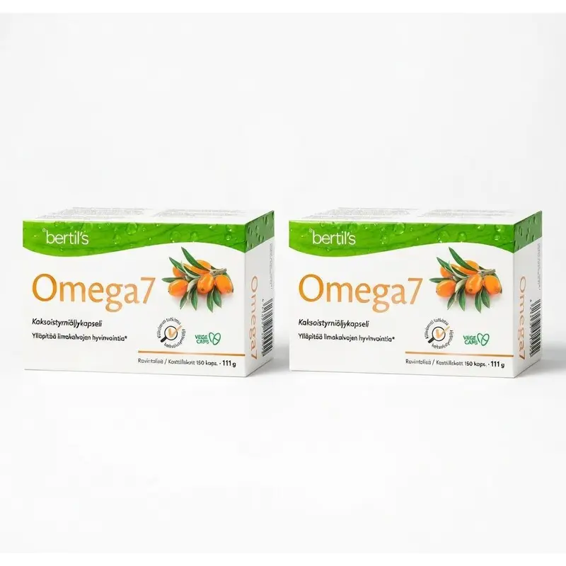 Omega7 Kaksoistyrniöljykapselit 2x150 kaps, Säästöpakkaus, Bertil's