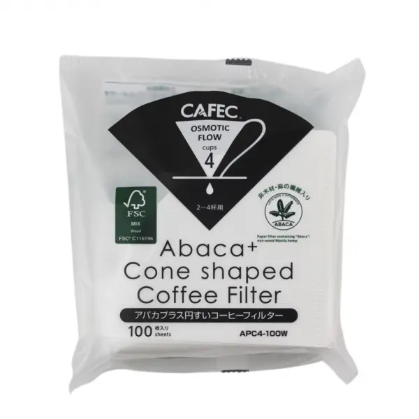 Paper filters Cafec Abaca+ for V60 (100 pcs.)