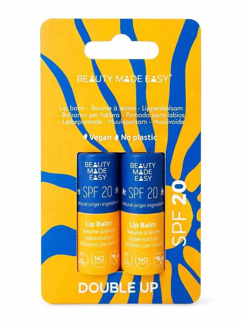 Paper tube Lip Balm - SPF 20 - DOUBLE PACK with 2 lip balms