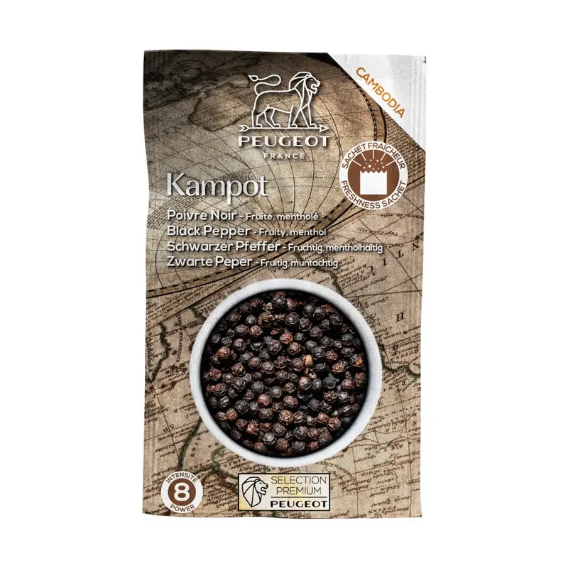 Peugeot Premium Kampot mustapippuri 60 g Kambodza (3x20g)