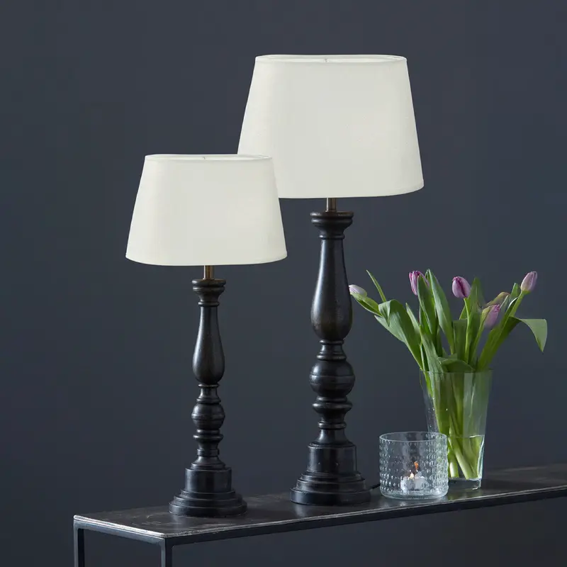 PR Home Doris pöytävalaisin 64cm, musta/valkoinen