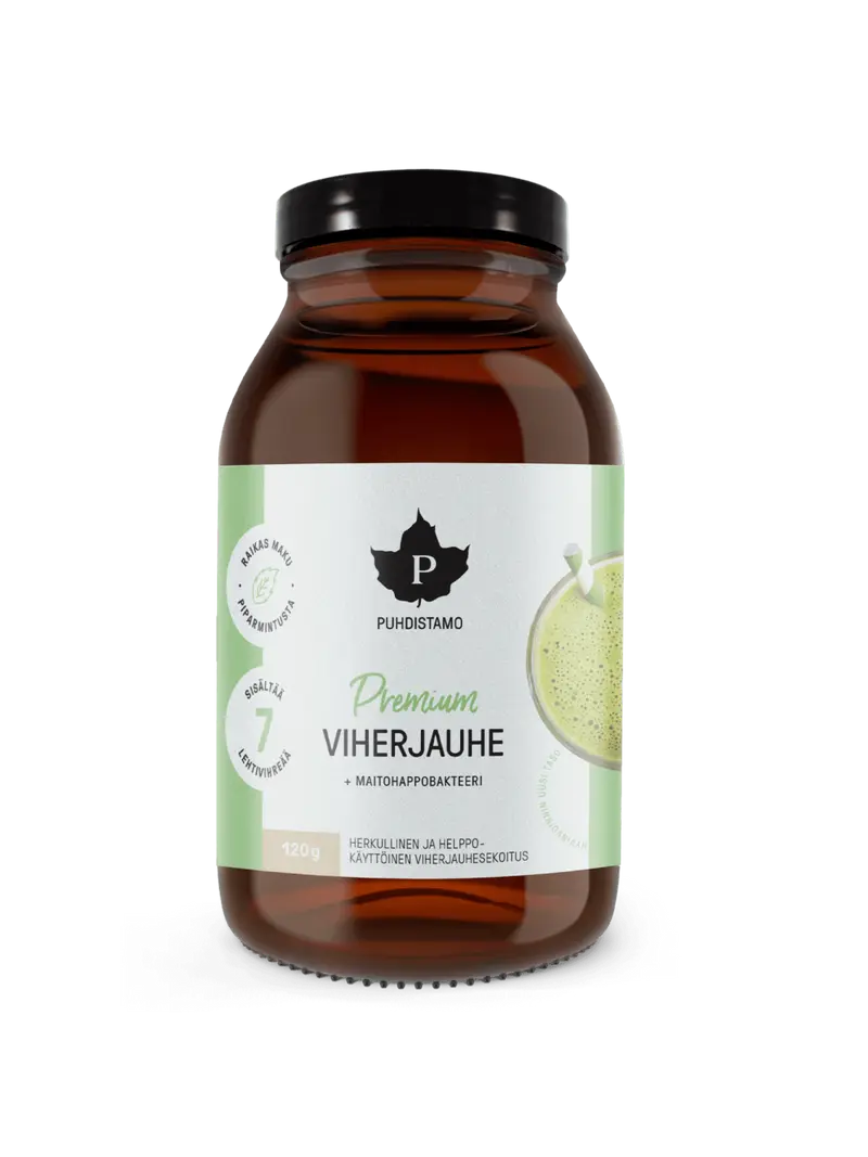 Premium Viherjauhe + Maitohappobakteeri - 120 g