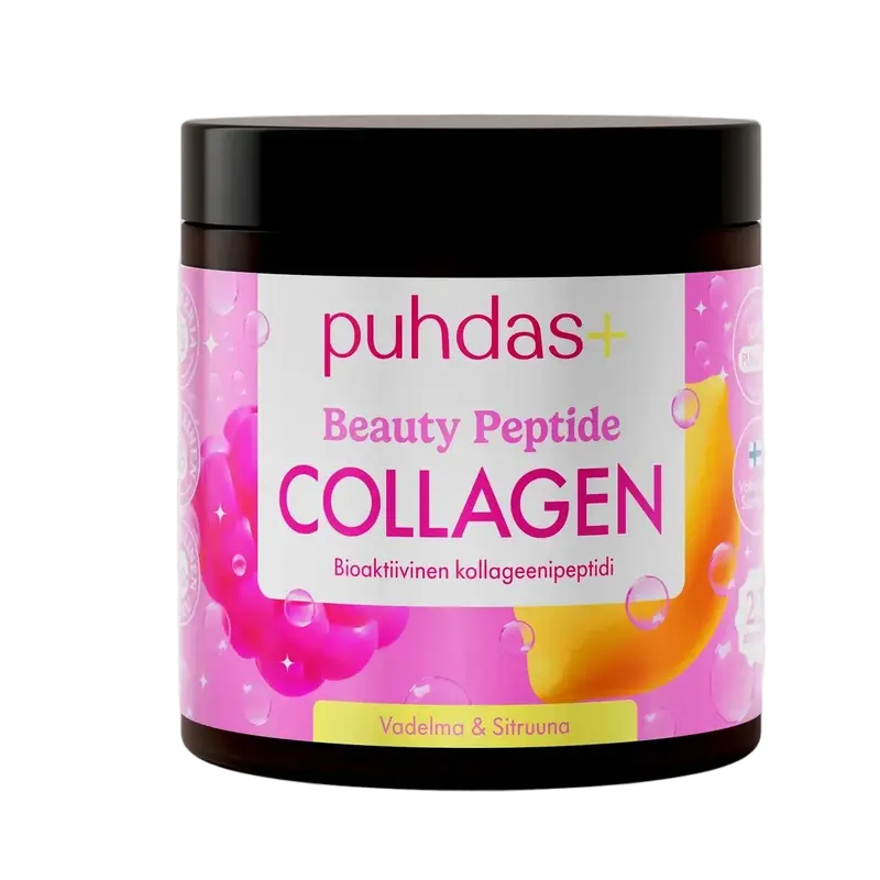 Puhdas+ Beauty Kollageenijauhe Vadelma Sitruuna