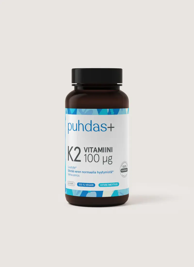 puhdas+ K2 vitamiini 100ug, 60kps.