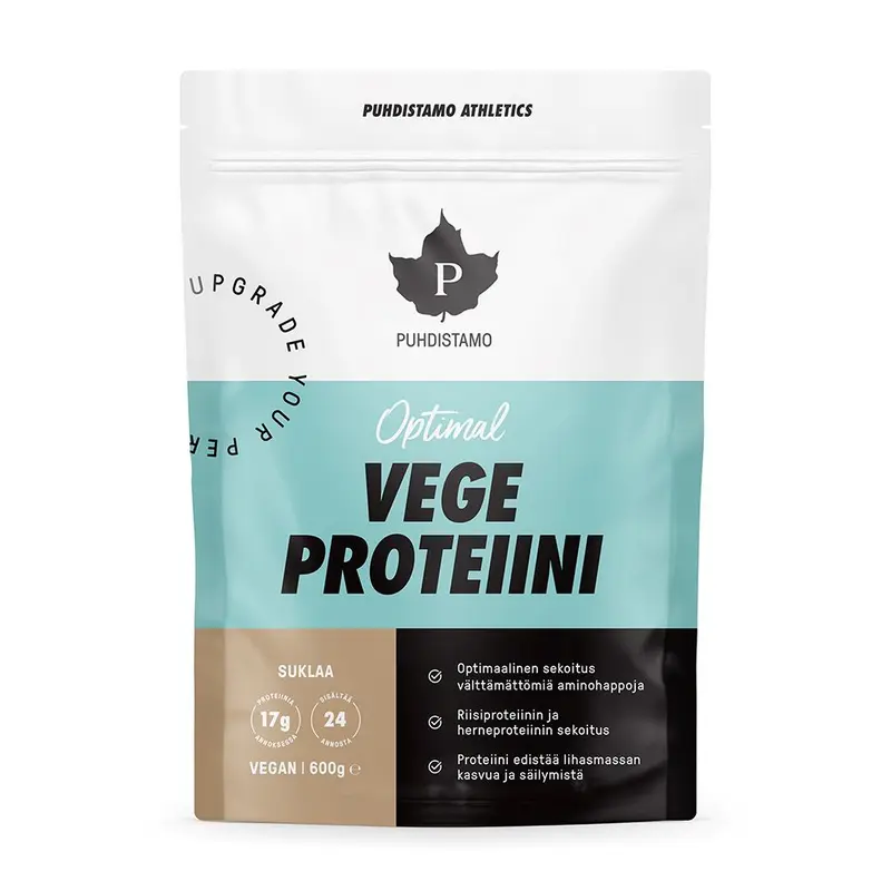 Puhdistamo Athletics Optimal Vege proteiinijauhe Suklaa 600 g