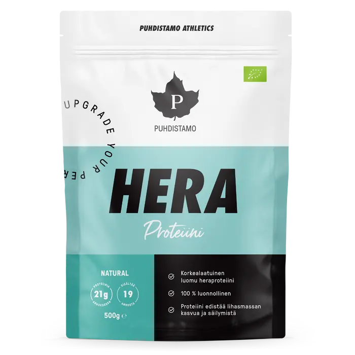 Puhdistamo — Heraproteiini, natural, luomu, 500 g