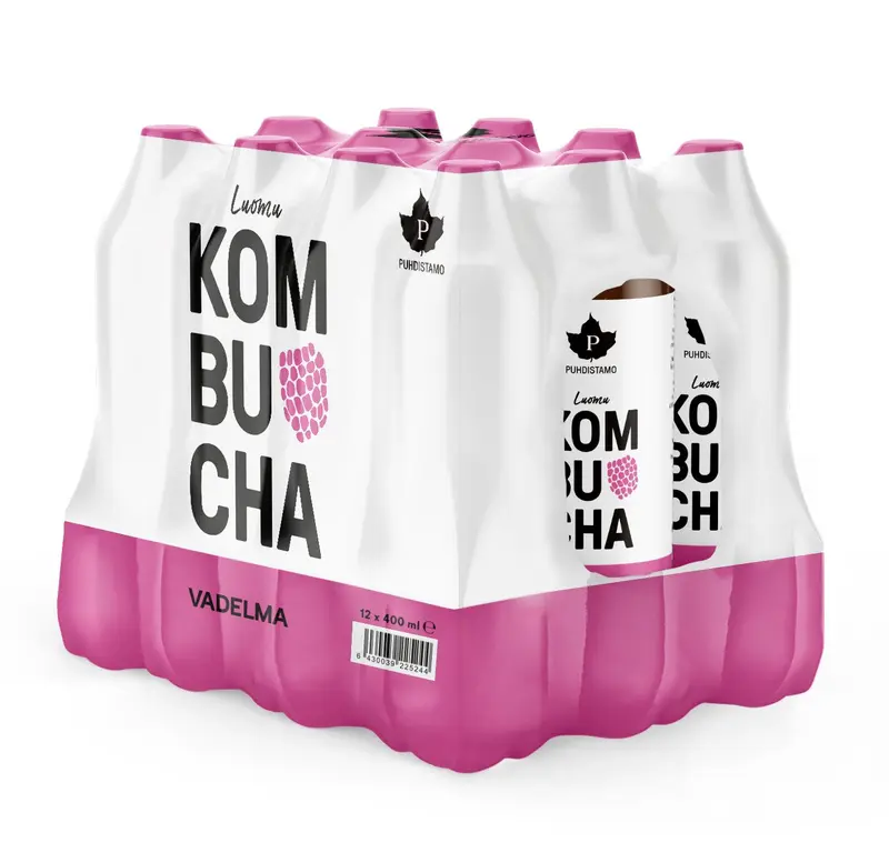 Puhdistamo Luomu Kombucha Vadelma 12-pack