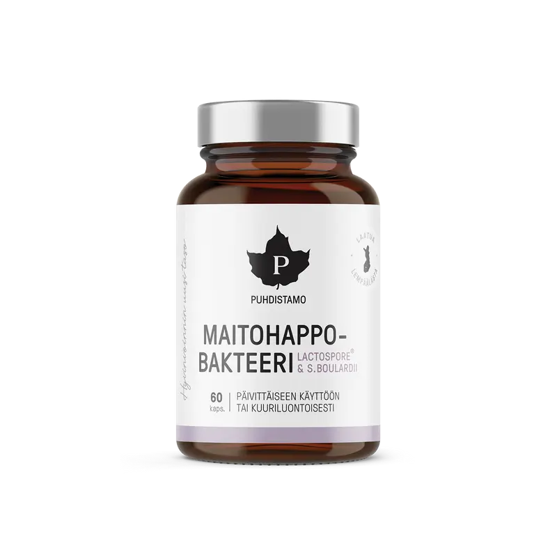 Puhdistamo Maitohappobakteeri Lactospore & Boulardii 60 kapselia