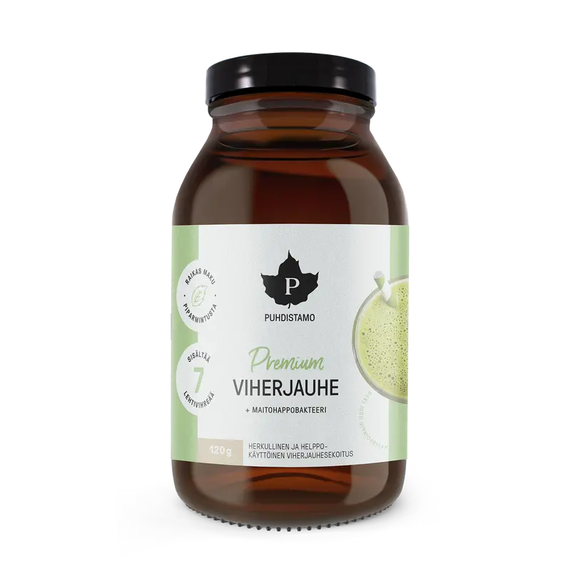 Puhdistamo Premium Viherjauhe + Maitohappobakteeri 120g