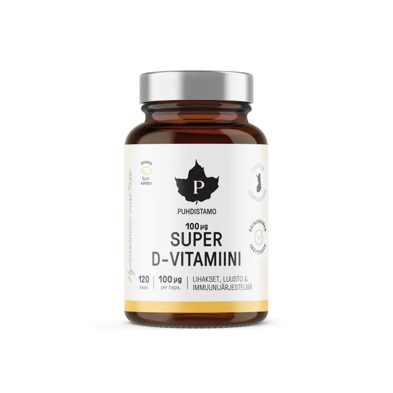 Puhdistamo Super D-vitamiini 100 µg 120 kapselia
