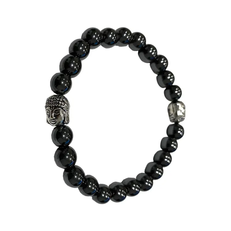 Rannekoru 8mm Hematiitti - Buddha