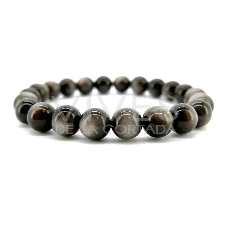 Rannekoru 8mm Silver Obsidian