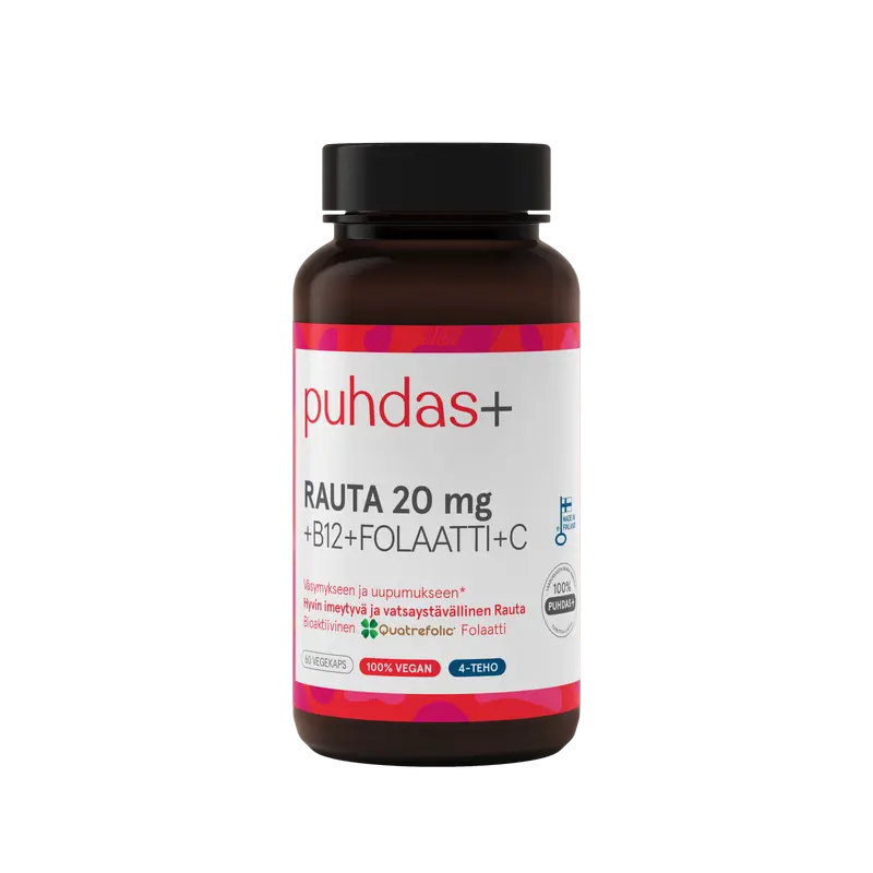 Rauta + B12 + Folaatti + C, 60 kaps., 25 g