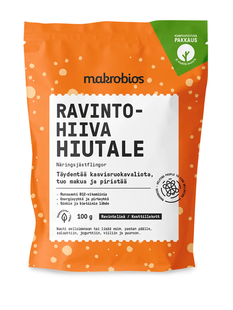 Ravintohiivahiutale, 100 g