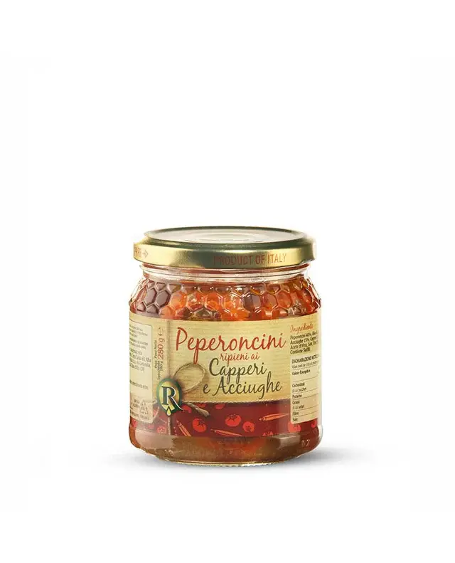 Rinaldi Peperoncini paprikat kapriksilla ja sardelleilla 280g