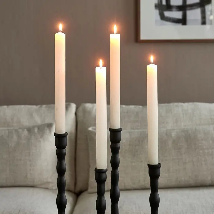 Riviera Maison Big Dinner Candle Rustic 4 kpl, valkoinen
