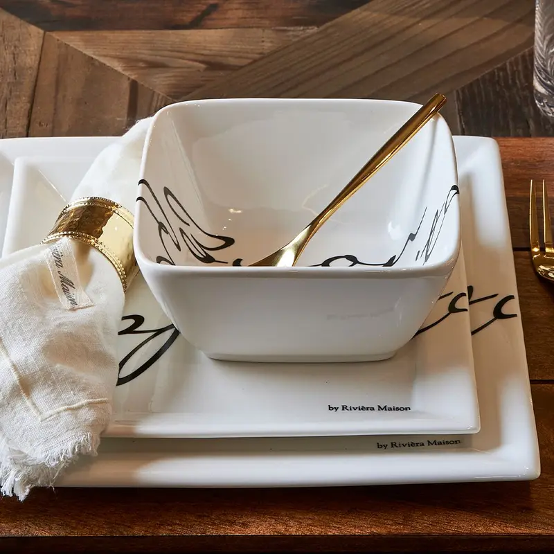 Rivièra Maison Buon Appetito square plate, 18*18cm