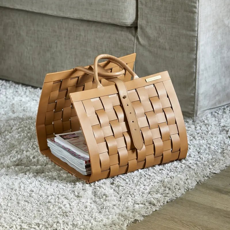 Rivièra Maison Florence Leather Magazine Basket