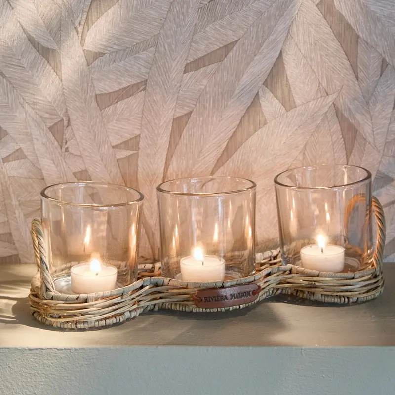 Rivièra Maison Rustic Rattan Triple Votive