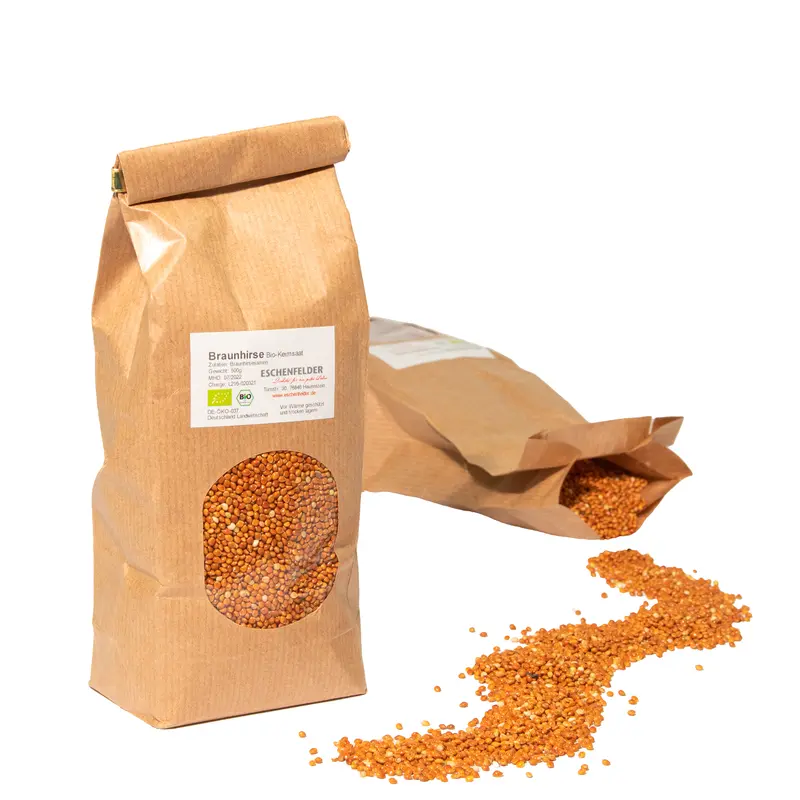 Ruskea hirssi siemenet luomu 500 g