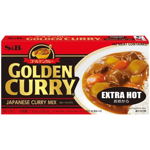 S&B, GODLEN CURRY EXTRA HOT, 220G