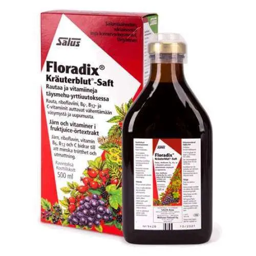 Salus Floradix Kräuterblut-Saft rautavalmiste