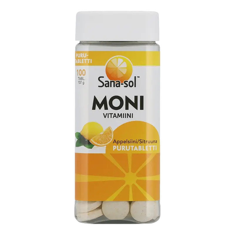 Sana-sol Monivitamiini Purutabletti Appelsiini