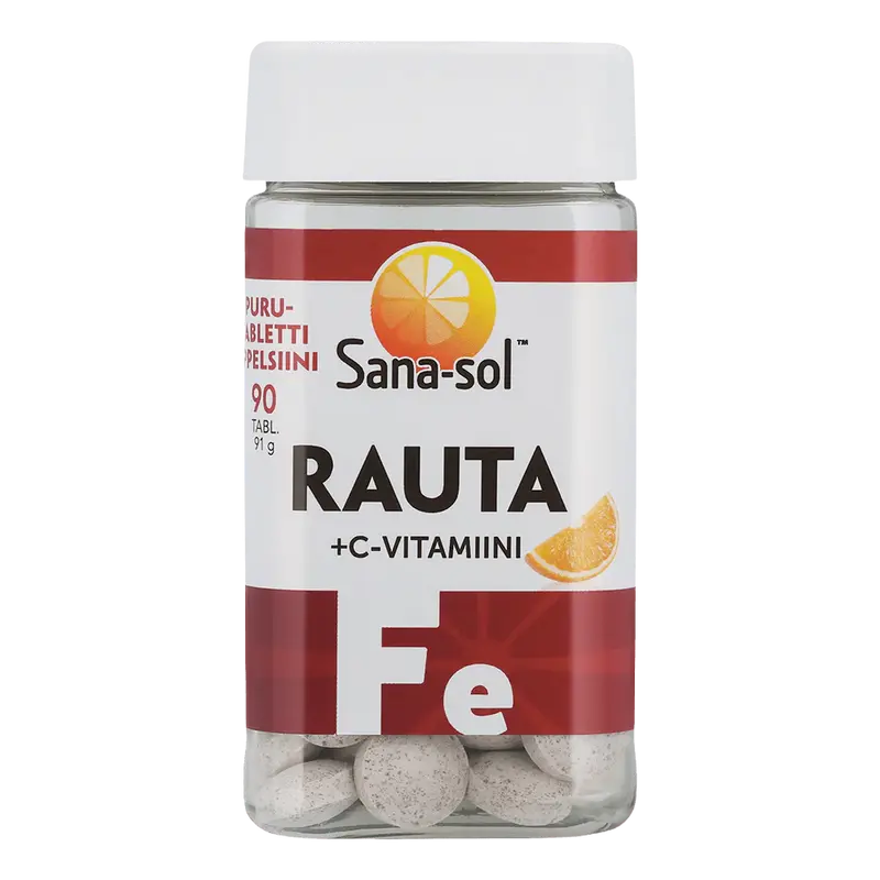 Sana-sol Rauta + C-vitamiini Purutabletti