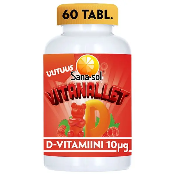 Sana-sol Vitanallet D-vitamiini Mansikka-Vadelma